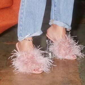 Jeffrey Campbell Pink Feather Heels